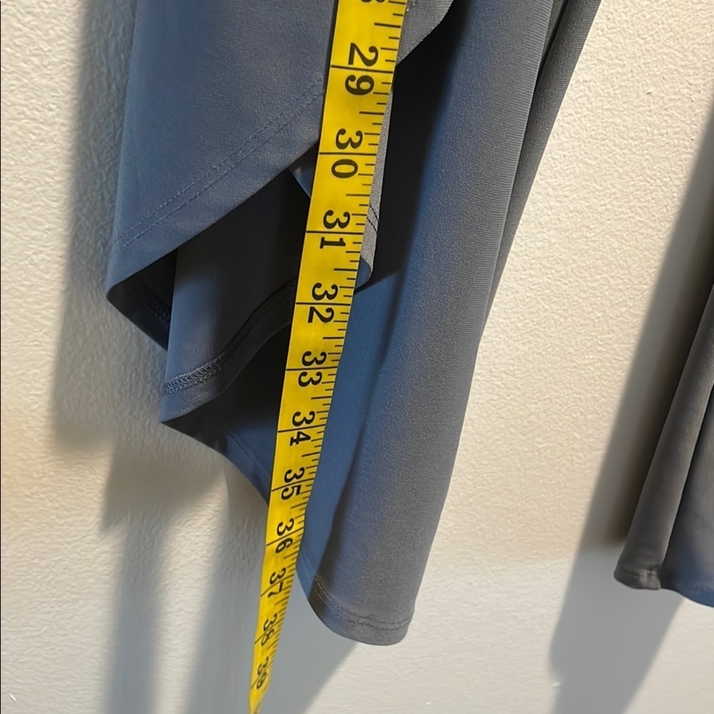 Focus by JJ Steel Gray Wrapped Asymmetrical Pull Up Draped Wide-Leg Pants - Picture 7 of 10